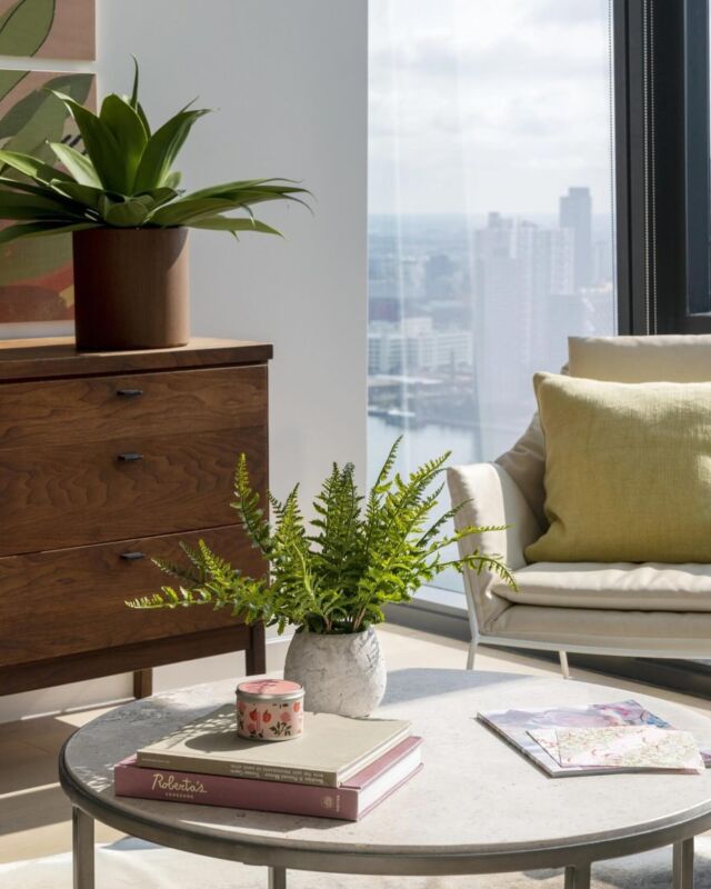 Modern and cozy living rooms at The Copper apartments in Murray Hill, designed for comfort and stylish city living.