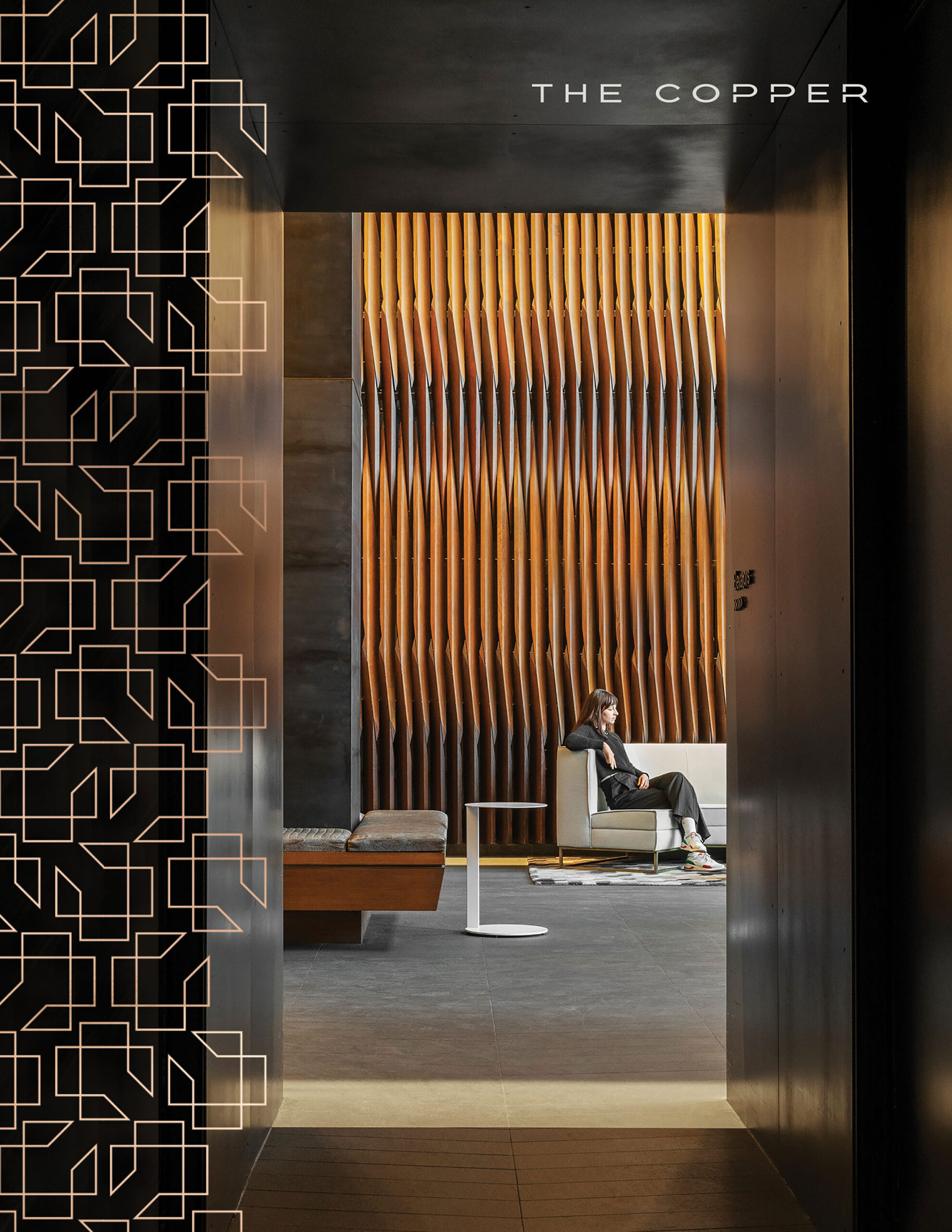 Entrance to luxurious lobby at The Copper NYC, upscale rentals in prime Murray Hill location.